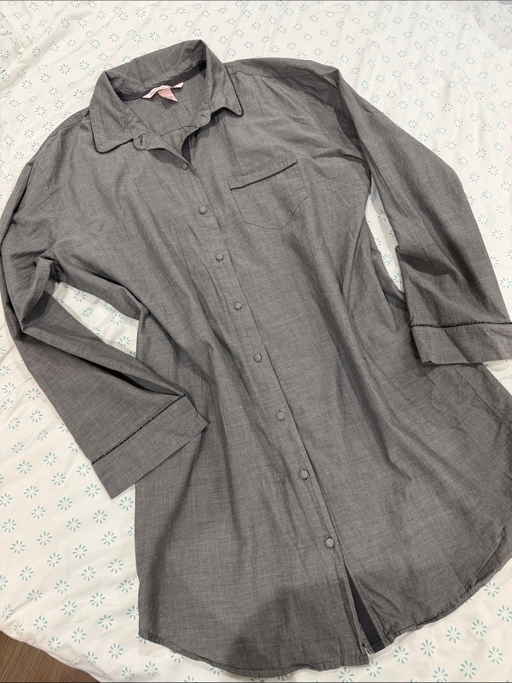 Victoria’s Secret gray sleeping shirt size M Bust